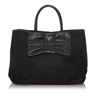 Prada Fiocco Bow Tessuto Tote Bag (SHG-27197)