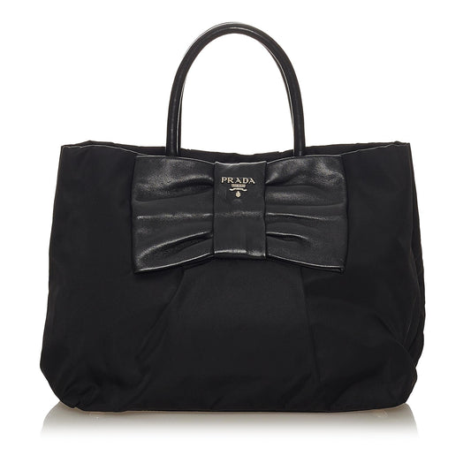 Prada Fiocco Bow Tessuto Tote Bag (SHG-27197)