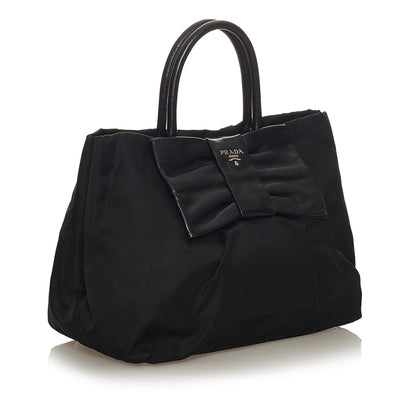 Prada Fiocco Bow Tessuto Tote Bag (SHG-27197)