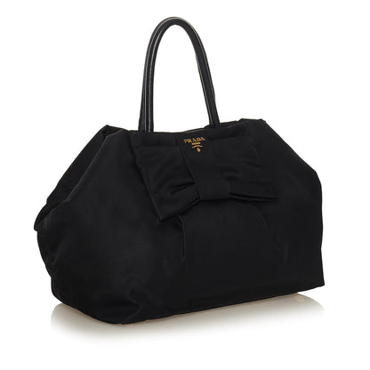 Prada Fiocco Bow Tessuto Tote Bag (SHG-34373)