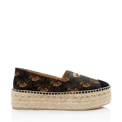 Prada Floral Jacquard Anemon Espadrilles - Size 8 / 38 (SHF-18660)