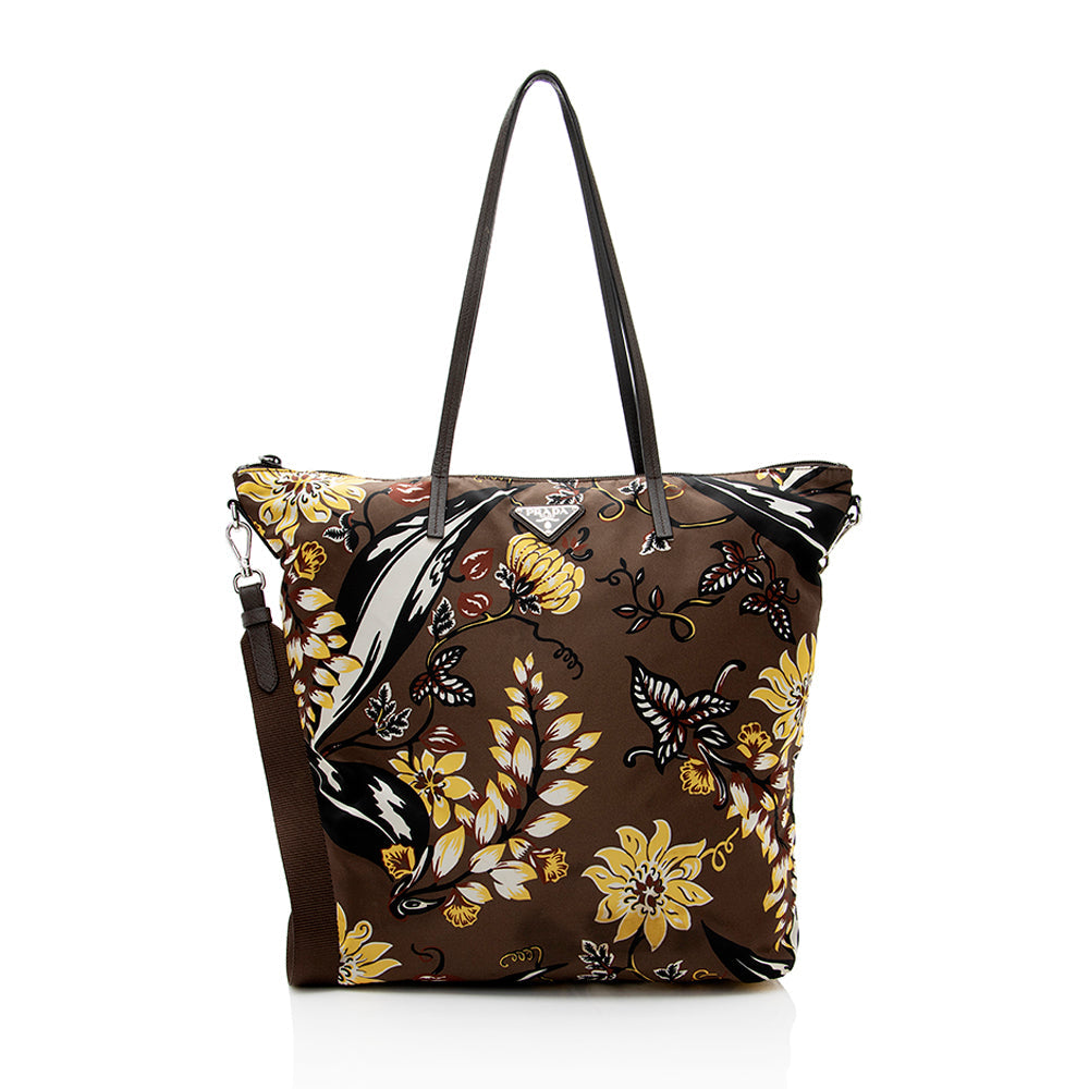 Prada Floral Tessuto Tote (SHF-17540)