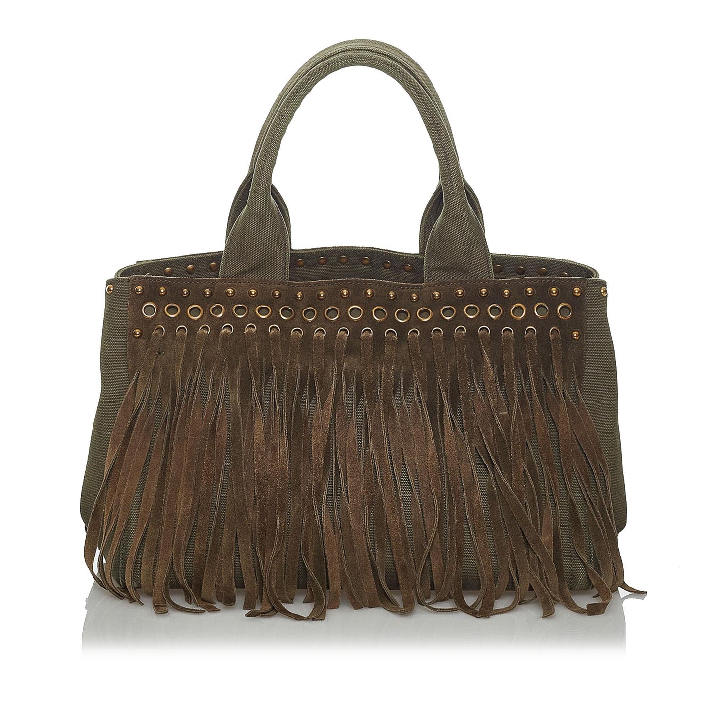 Prada Fringed Canapa Handbag (SHG-5JspMj)
