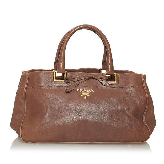 Prada Glace Calf Leather Satchel (SHG-29092)