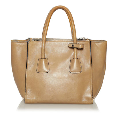 Prada Glace Calf Twin Pocket Leather Handbag (SHG-29047)