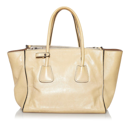 Prada Glace Calf Twin Pocket Leather Handbag (SHG-30215)