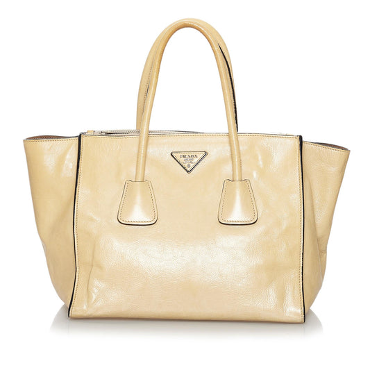 Prada Glace Calf Twin Pocket Leather Handbag (SHG-30215)