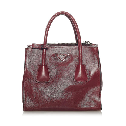 Prada Glace Calf Twin Pocket Leather Satchel (SHG-29132)