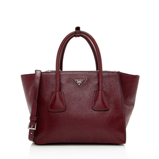 Prada Glace Calf Twin Pocket Tote (SHF-16658)