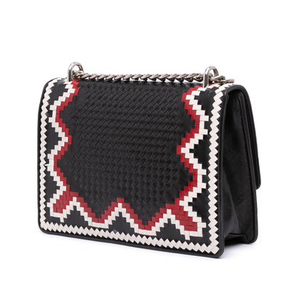 Prada Goatskin Woven Madras Crossbody