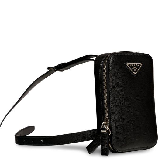 Prada Logo Plaque Saffiano Harness