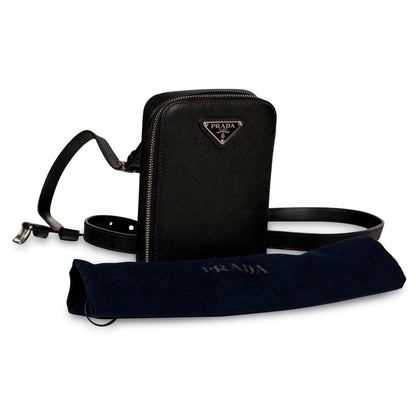 Prada Logo Plaque Saffiano Harness
