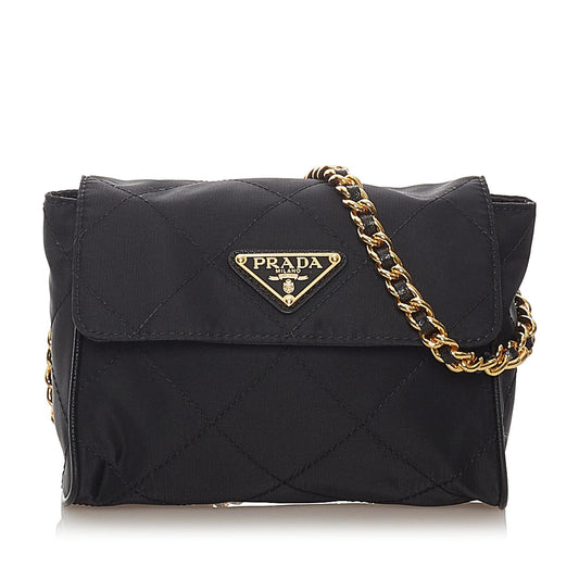 Prada Impuntu Tessuto Chain Crossbody Bag (SHG-27625)
