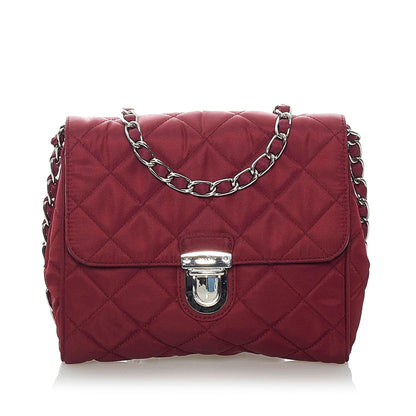 Prada Impuntu Tessuto Chain Crossbody Bag (SHG-30790)