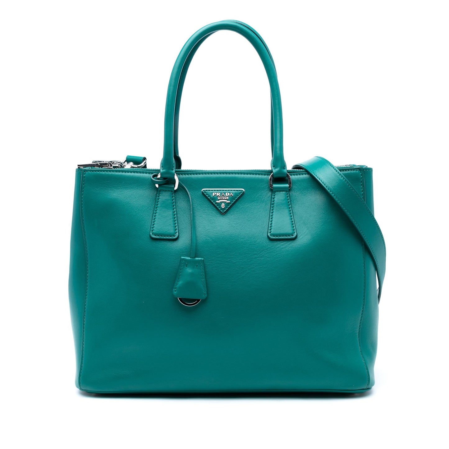 Prada Large City Calf Galleria Double Zip Satchel
