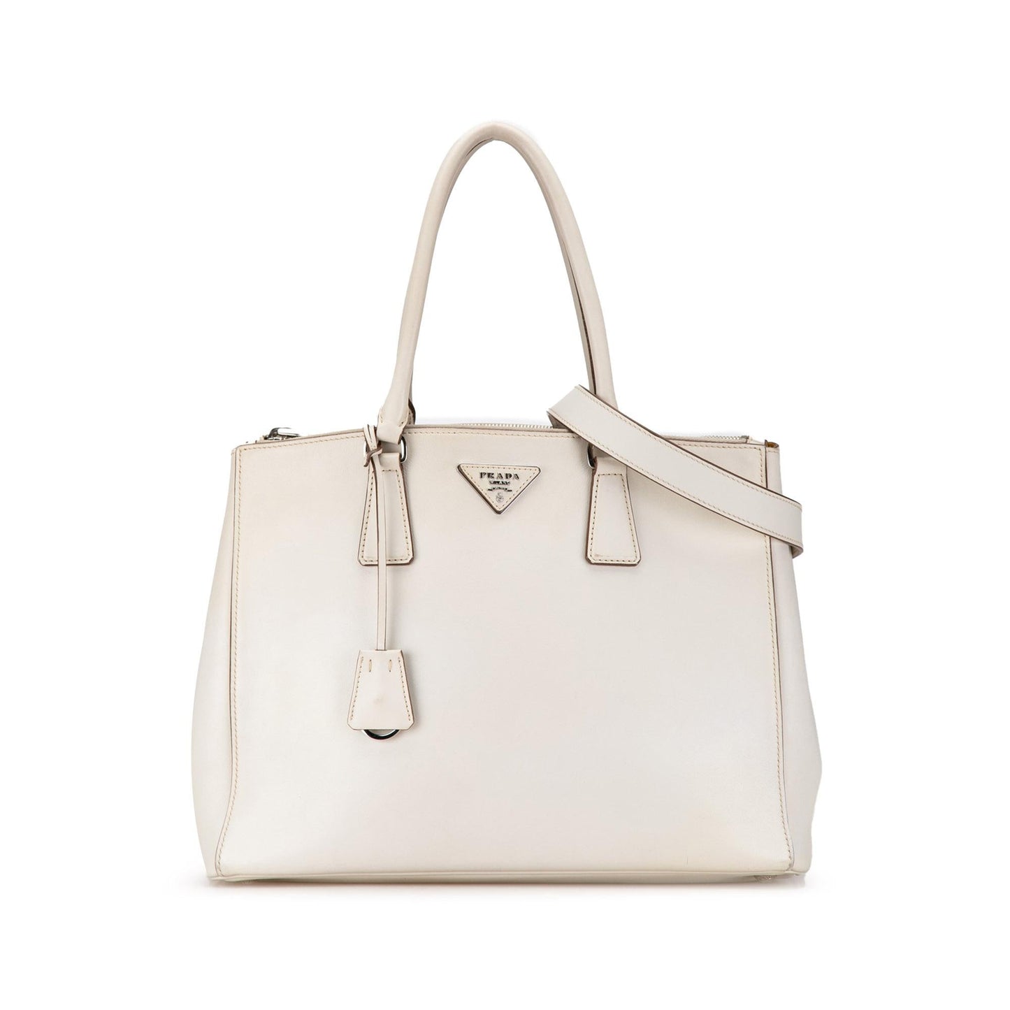 Prada Large City Calfskin Galleria Double Zip Satchel (SHG-IMoG4x)