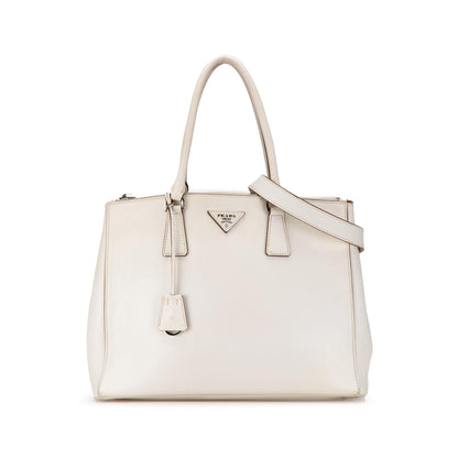 Prada Large City Calfskin Galleria Double Zip Satchel (SHG-IMoG4x)