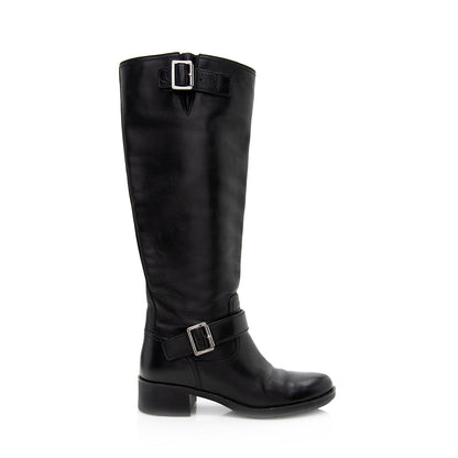 Prada Leather Buckle Boots - Size  5.5 / 35.5 (SHF-19584)