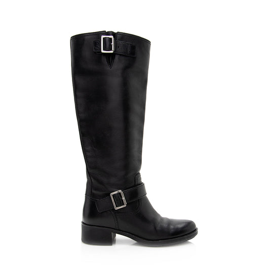 Prada Leather Buckle Boots - Size  5.5 / 35.5 (SHF-19584)