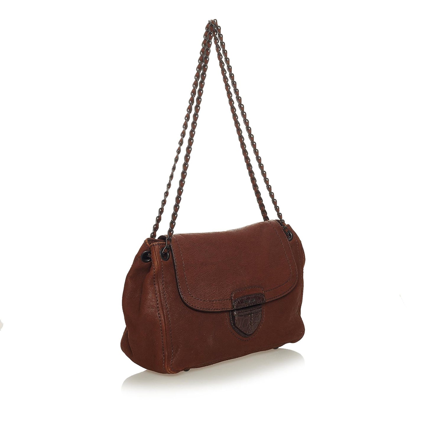 Prada Leather Flap Chain Shoulder Bag (SHG-27747)