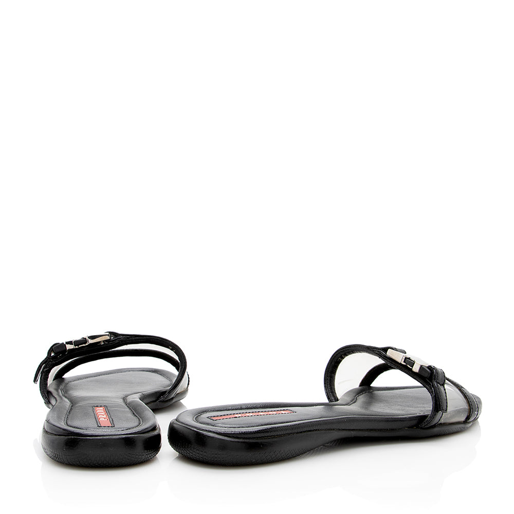 Prada Leather Lucite Sport Slide Sandals - Size 6 / 36 (SHF-18119)
