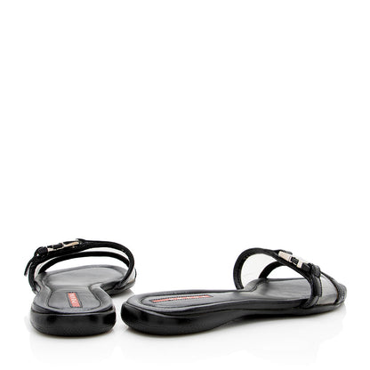 Prada Leather Lucite Sport Slide Sandals - Size 6 / 36 (SHF-18119)