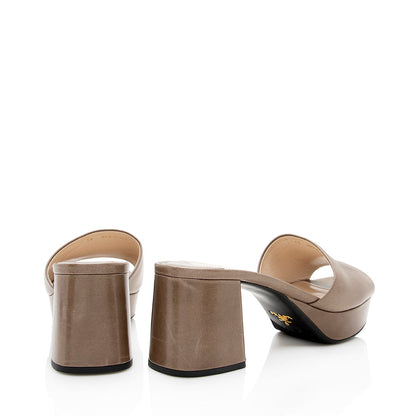 Prada Leather Platform Sandals - Size  8 / 38 (SHF-19302)
