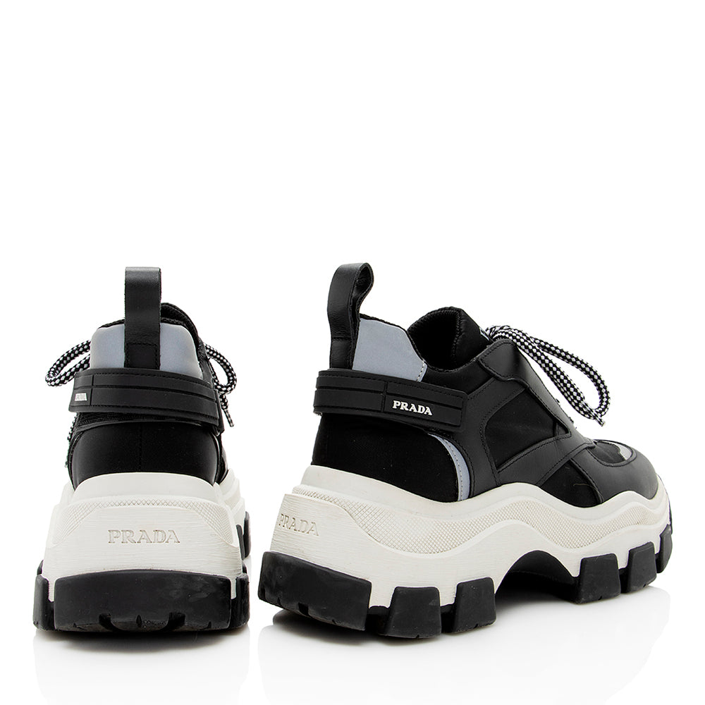 Prada Leather Pegasus Trainer Sneakers - Size 8 / 38 (SHF-19276)