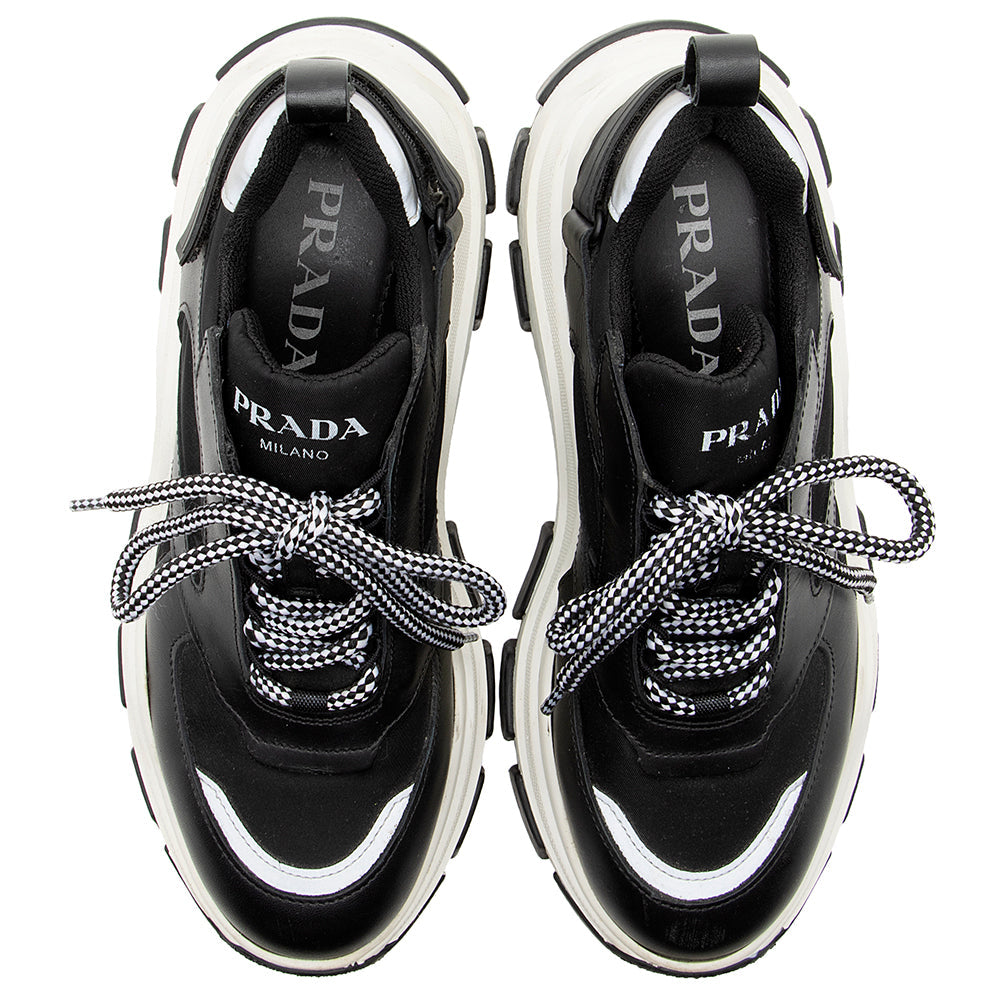 Prada Leather Pegasus Trainer Sneakers - Size 8 / 38 (SHF-19276)