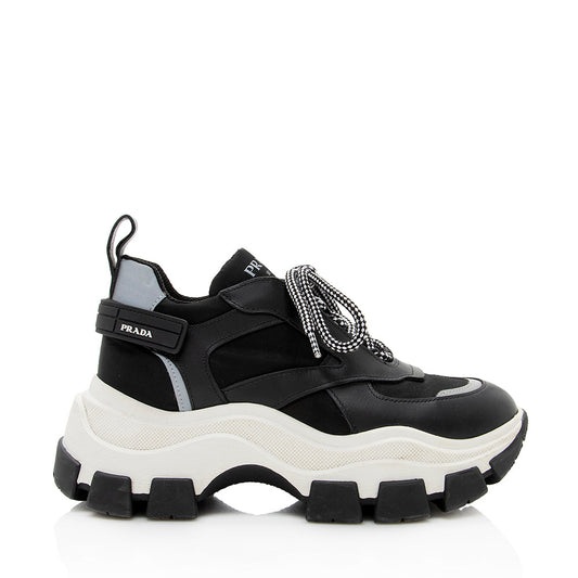 Prada Leather Pegasus Trainer Sneakers - Size 8 / 38 (SHF-19276)