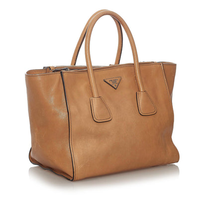 Prada Leather Twin Pocket Satchel (SHG-27850)