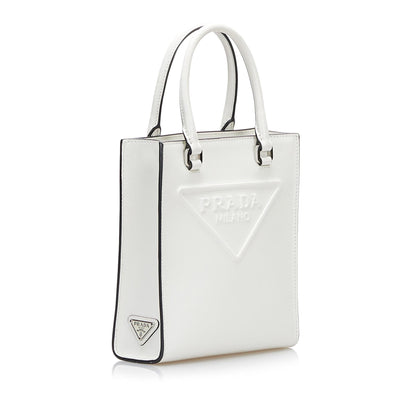 Prada Logo Embossed Mini Tote (SHG-36423)