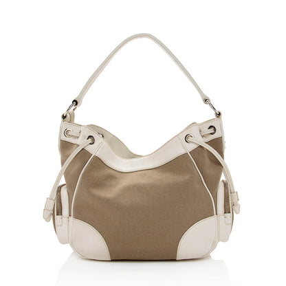 Prada Logo Jacquard Hobo (SHF-15887)