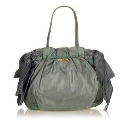 Prada Logo Tessuto Drawstring Tote Bag (SHG-26861)