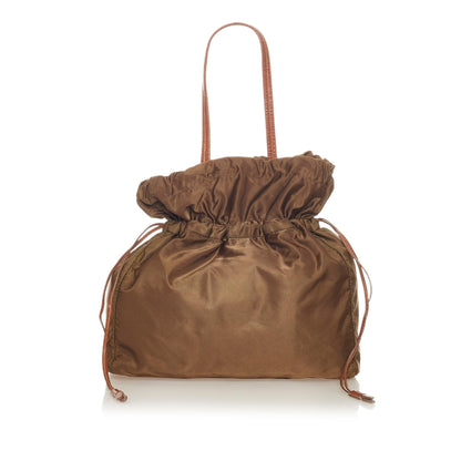 Prada Logo Tessuto Drawstring Tote Bag (SHG-27233)