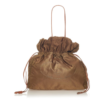 Prada Logo Tessuto Drawstring Tote Bag (SHG-27233)