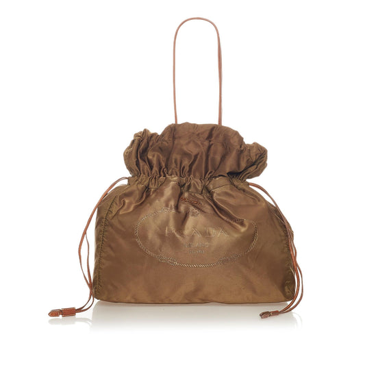Prada Logo Tessuto Drawstring Tote Bag (SHG-27233)