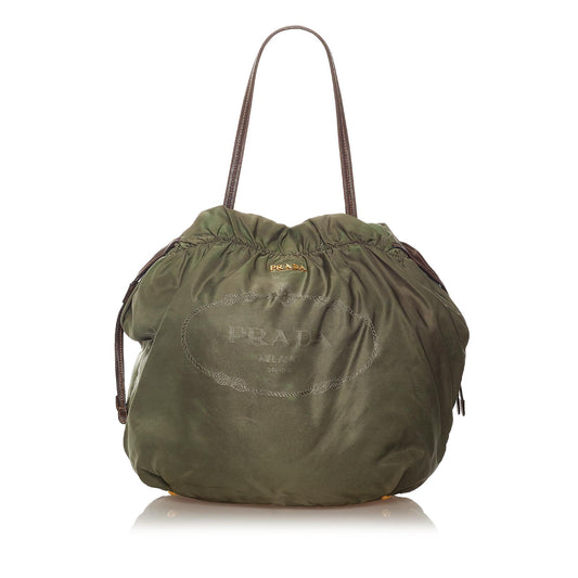 Prada Logo Tessuto Drawstring Tote Bag (SHG-27606)