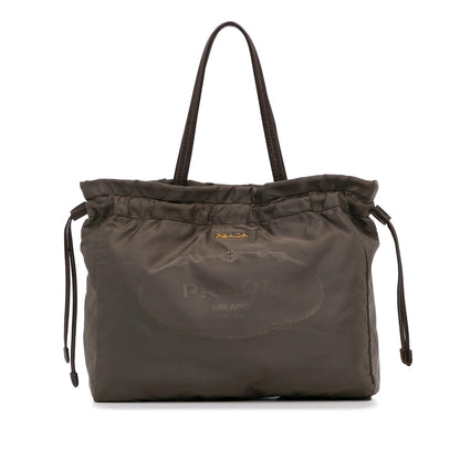 Prada Logo Tessuto Drawstring Tote Bag (SHG-iYPFwY)