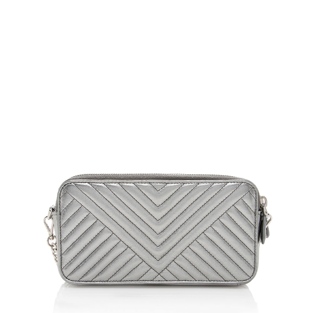 Prada Metallic Leather Diagramme Mini Shoulder Bag (SHF-18475)