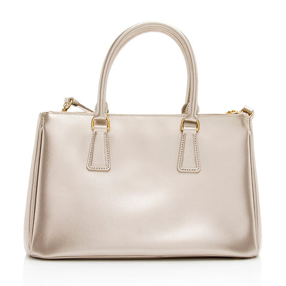 Prada Metallic Saffiano Lux Small Double Zip Tote (SHF-19017)
