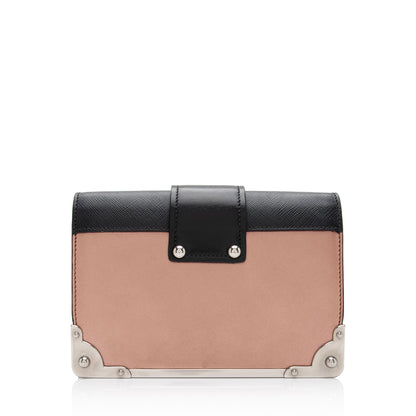 Prada Metallic Saffiano Cahier Shoulder Bag (SHF-r8TuA7)