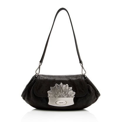 Prada Nappa Embellished Pushlock Shoulder Bag (SHF-18341)