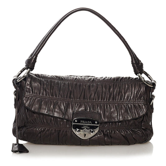 Prada Nappa Gaufre Sound Lock Shoulder Bag (SHG-32902)