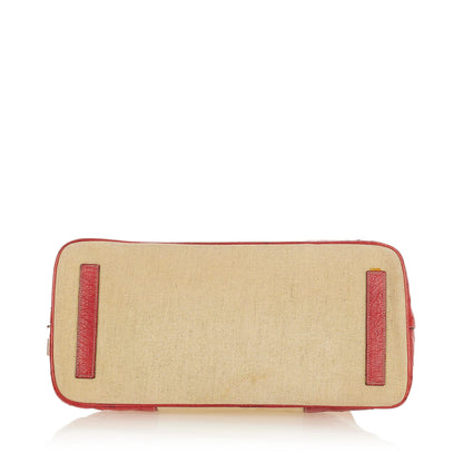 Prada Ostrich Trimmed Dome Handbag (SHG-24969)