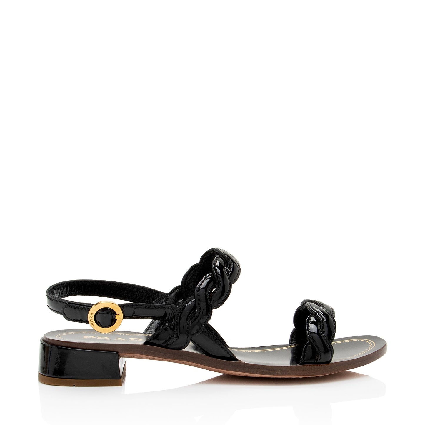 Prada Patent Leather Braided Slingback Sandals - Size 6 / 36 (SHF-5fdOzk)