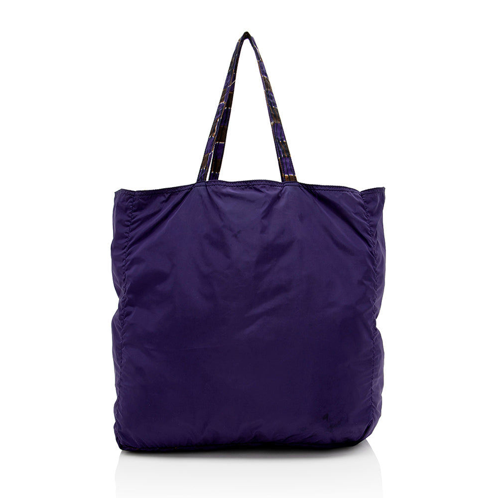 Prada Patterned Reversible Tessuto Tote (SHF-14675)