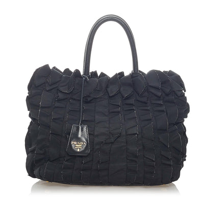 Prada Pleated Tessuto Tote Bag (SHG-33278)