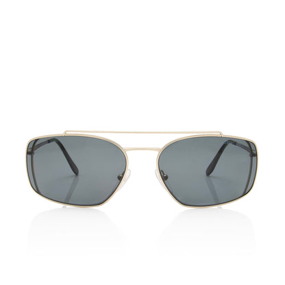 Prada Polarized Rectangular Aviator Sunglasses (SHF-IjJBqf)