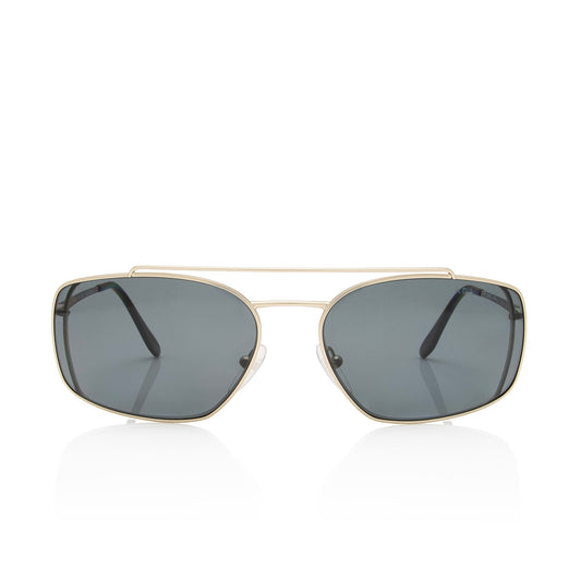 Prada Polarized Rectangular Aviator Sunglasses (SHF-IjJBqf)